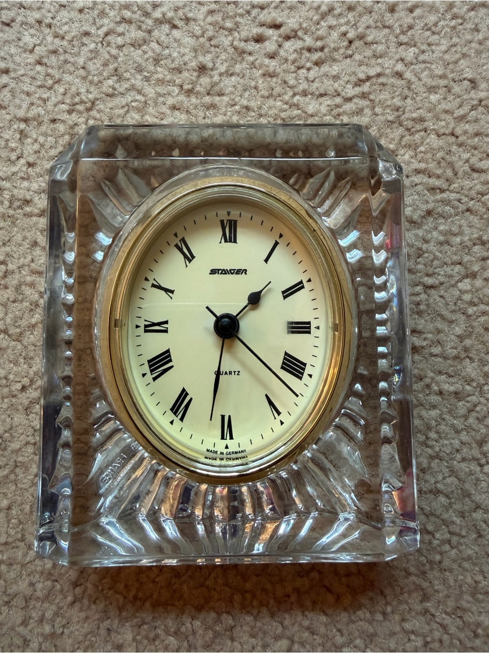 Vintage Staiger Germany Quartz Crystal Desk Clock Paperweight Mantel Clock